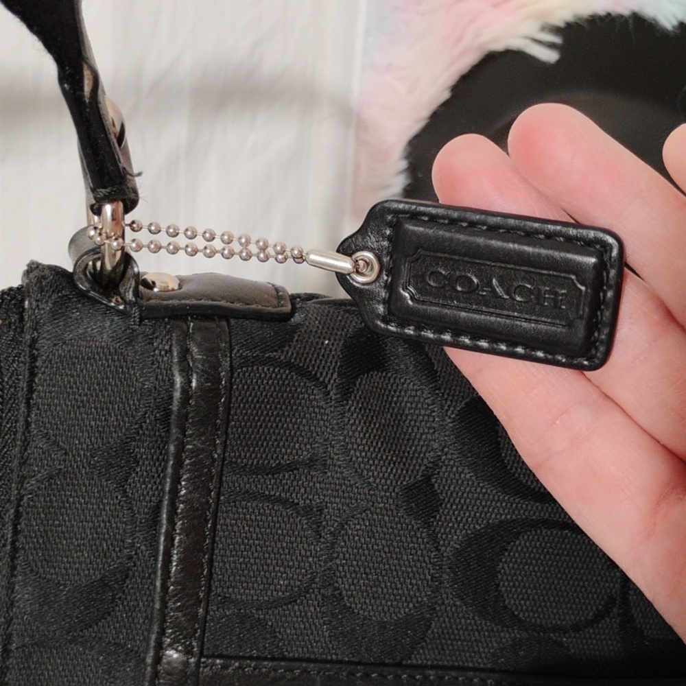 SALE! Coach Signature Print Vintage Crossbody Bag & Matching Mini Wristlet - Picture 4 of 16